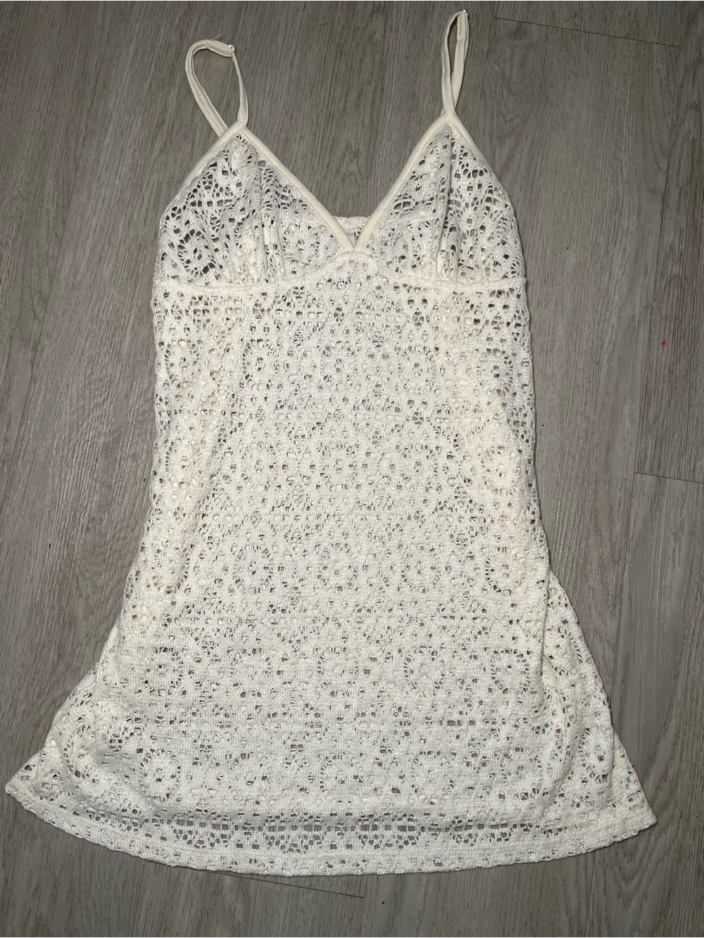 Lace Chemise Slip Nightdress in White Small